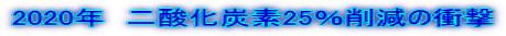 2020年　二酸化炭素25％削減の衝撃